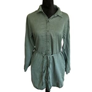 Cloth & Stone size medium‎ green button down shirt dress